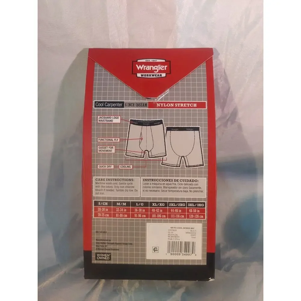 Wrangler Mens 3-Pack Cooling Nylon Stretch Boxer Briefs Size Small New
